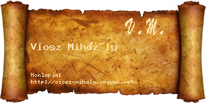 Viosz Mihály névjegykártya